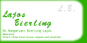 lajos bierling business card